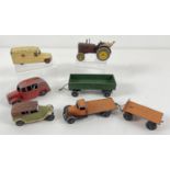 A collection of assorted vintage Dinky diecast vehicles. To include: #25c & #25g flat bed truck