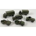 6 vintage Dinky Toys military diecast vehicles. To include #621 3 Ton Army Wagon, #623 Army