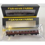 2 boxed model railway Graham Farish by Bachmann 374-084B BR MK1 Brake Composite Corridor Maroon