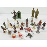 A small collection of painted metal model soldiers to include Tradition and Hinton Hunt figures.
