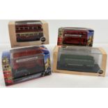4 boxed diecast 1:76 scale Collectors buses by Oxford. To include London Bus & Taxi, London