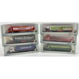 6 boxed N Gauge Haulage lorries by Oxford. To include Sparks Transport, Eddie Stobart, Sandy Kidd-