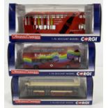 3 boxed 1:76 scale Corgi diecast buses from The Original Omnibus range. OM46615A Coke Zero, OM46619A