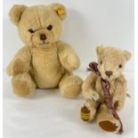 A 15" 1980's jointed blond Steiff teddy bear (0233/35) together with a 9.5" limited edition Oliver