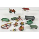 A collection of assorted vintage Dinky Toys diecast farm machinery & equipment. To include: #301