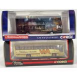 2 boxed Corgi The Original Omnibus Company collector diecast buses. OM46107 Wallace Arnold Plaxton
