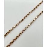A 20" belcher chain with larger link adaptation and spring ring clasp. Gold mark to clasp, all links