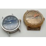 2 vintage men's wristwatches without straps. A Le Cheminant 1822 17 jewel shockproof watch with