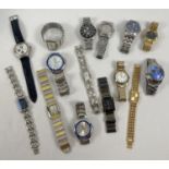A collection of 15 ladies and gents wrist watches, mostly all working. To include examples by