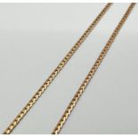 A 16" 9ct gold tight curb chain necklace with spring ring clasp. Hallmarks to fixings and clasp.
