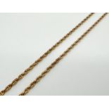 A 20" 9ct gold rope chain necklace with spring ring clasp. Hallmarks to clasp and fixings. Total