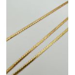 A 16" 9ct gold serpent style chain necklace with spring clasp and matching 7.5" bracelet. Both