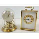 A vintage brass cased Bentima quartz carriage clock together with a Schatz & Sohne Anniversary