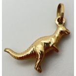 A 10ct gold charm/pendant modelled as a dinosaur. Hanging bale stamped '417 Italy'. Approx. 2cm long