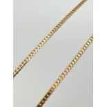 A 9ct gold 18" curb chain with lobster claw clasp. Hook end links stamped 9k Italy. Total weight