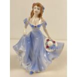 A 1996 limited edition 004441 Ladies of Fashion figurine "Pamela" in a blue dress holding a sunhat