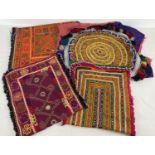 4 vintage Pakistan & Hazar Central Asian textile panels. To include embroidered pieces with beaded