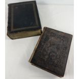 2 leather bound antique family bibles. Holy Bible Old and New Testament by George . E. Eyre And