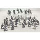 A collection of 56 lead soldier figures, each approx. 4.5cm tall.