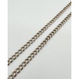 An 18 inch silver double belcher chain with spring ring clasp. Silver marks to clasp and fixings.