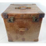 A vintage leather "Osilite" travelling trunk by H.J. Cave & Sons, 81, New Cavendish St, London W.