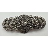 A vintage Art Deco design silver & Marcasite Duette dress clips brooch. Pin backed mount stamped