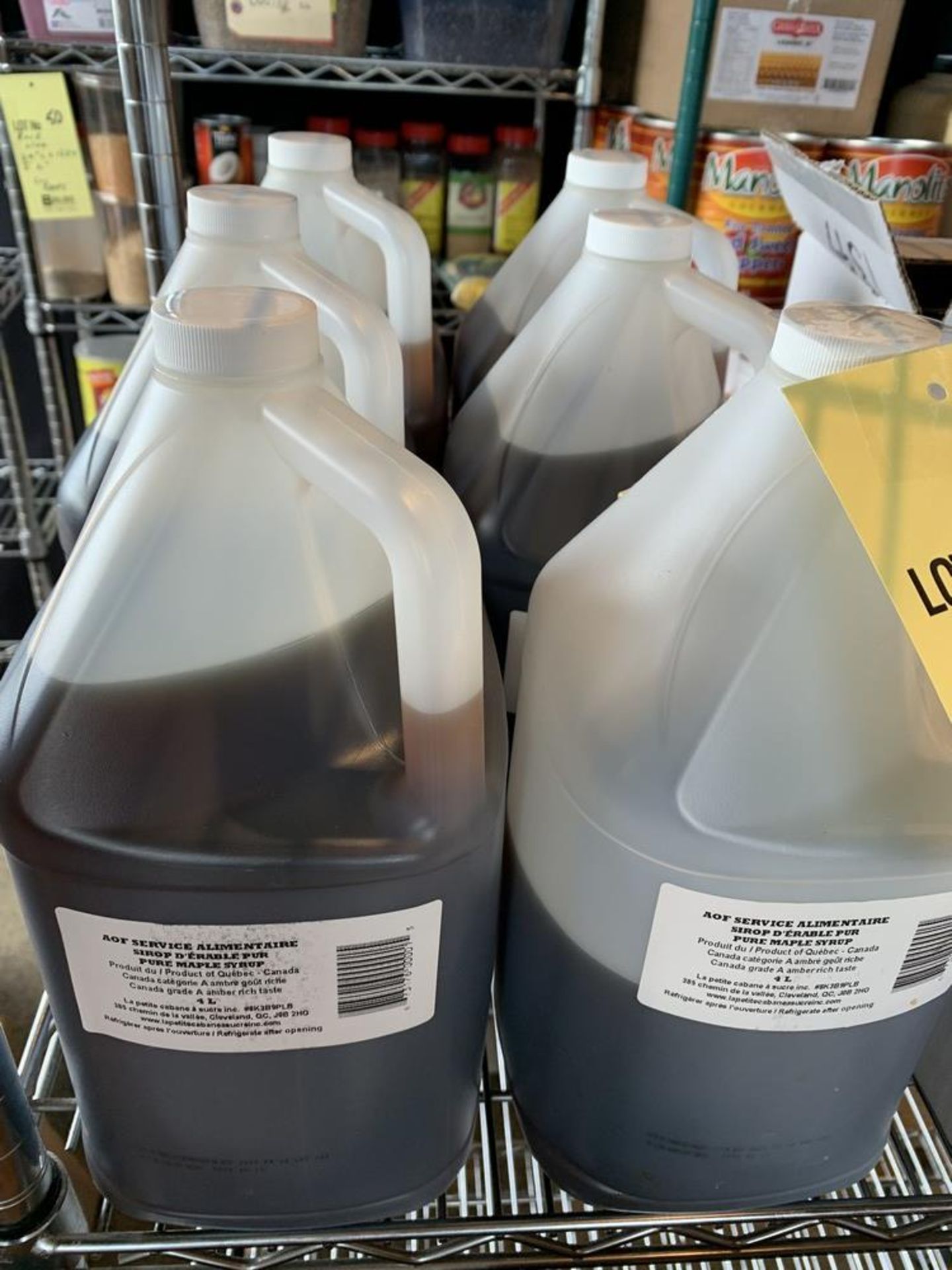 Lot de 6, 4Litres Sirop d'érable