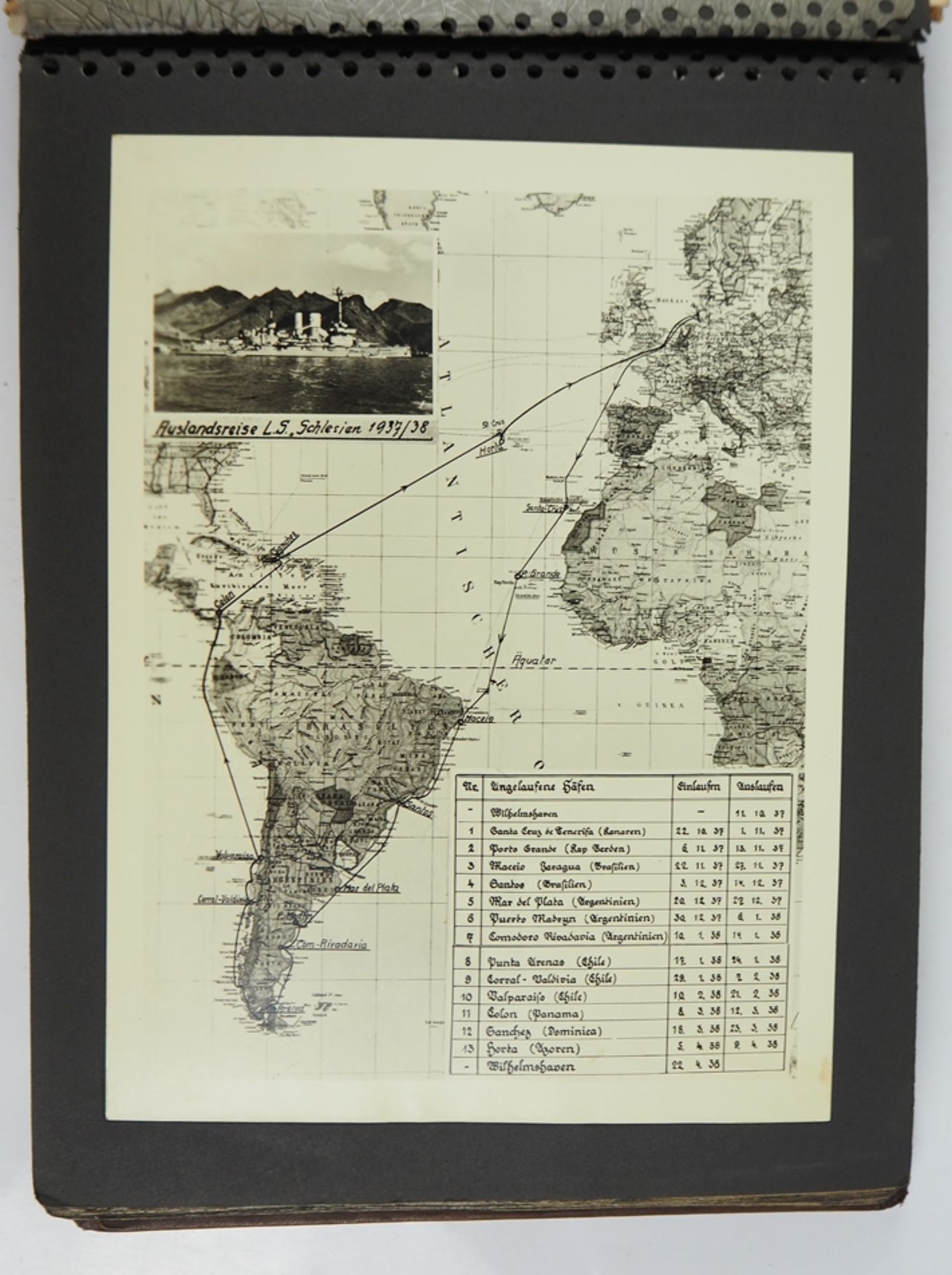 Fotoalbum der Auslandsreise des Linienschiff Schlesien 1937-38. - Image 9 of 9