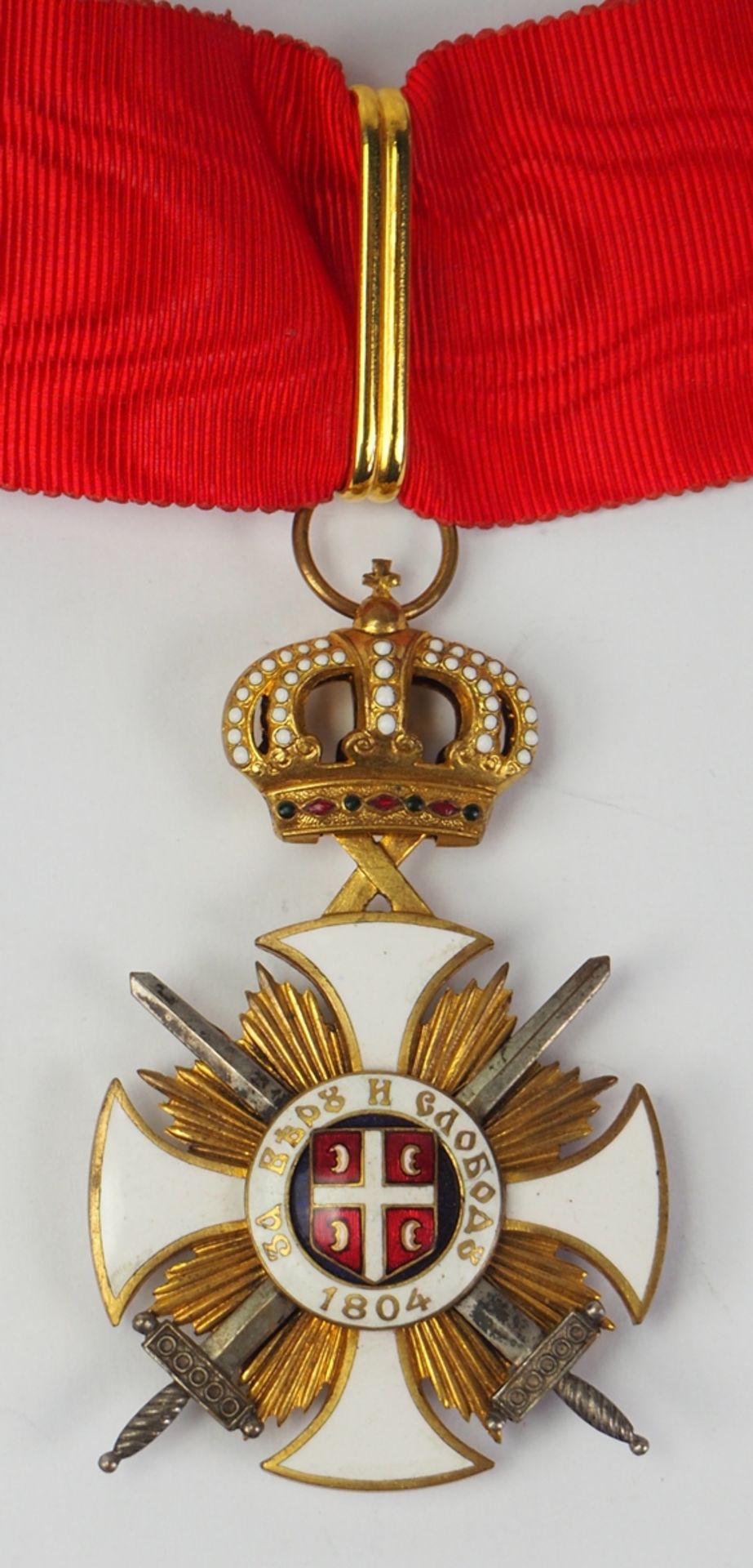 Serbien: Orden des Sterns von Karageorge, Komtur Kreuz, mit Schwertern.