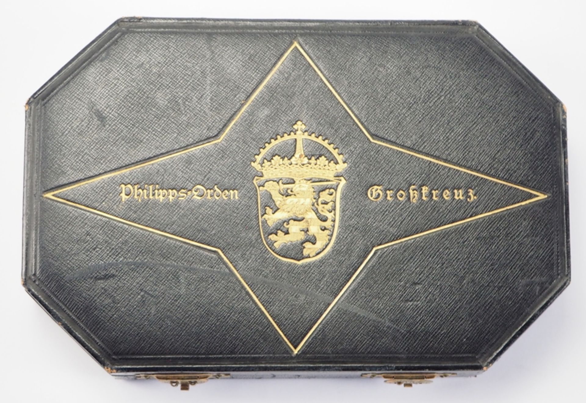 Hessen: Großherzoglicher Orden Philipps des Großmütigen, 2. Modell (1849-1918), Großkreuz Etui.