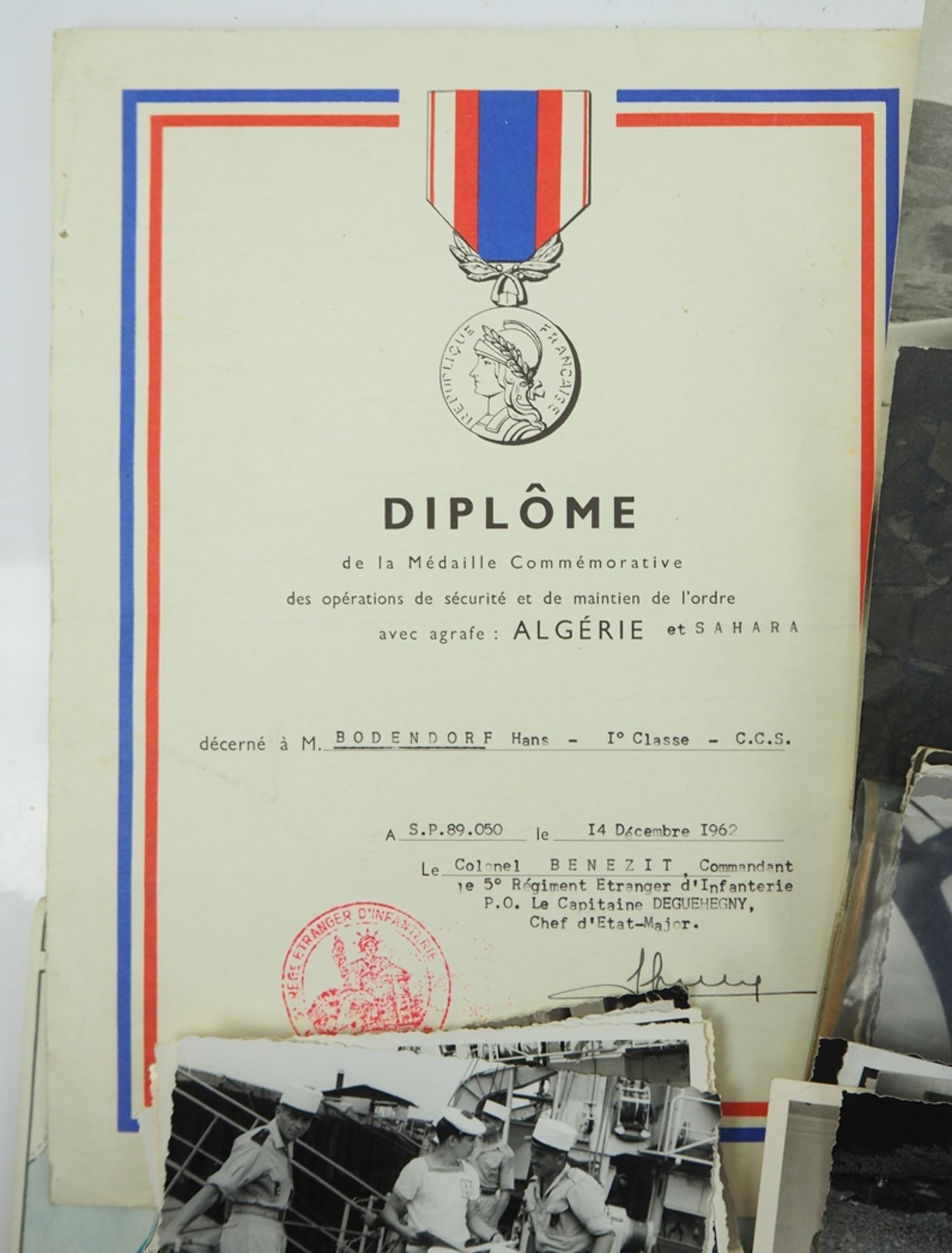 Frankreich: Nachlass eines deutschen Legionärs 1. Class CCS des 5. Regiment Etranger d'Infanterie. - Bild 2 aus 5