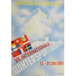 Werbeplakat: Wintersportwoche Garmisch-Partenkirchen.