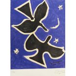 Braque, George: Deux oiseaux sur fond bleu.