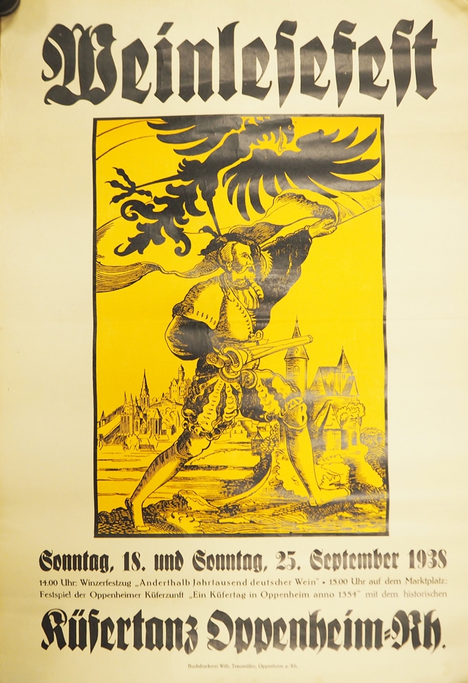 Werbeplakat: Weinlesefest - Oppenheim a. Rhein 1938. 