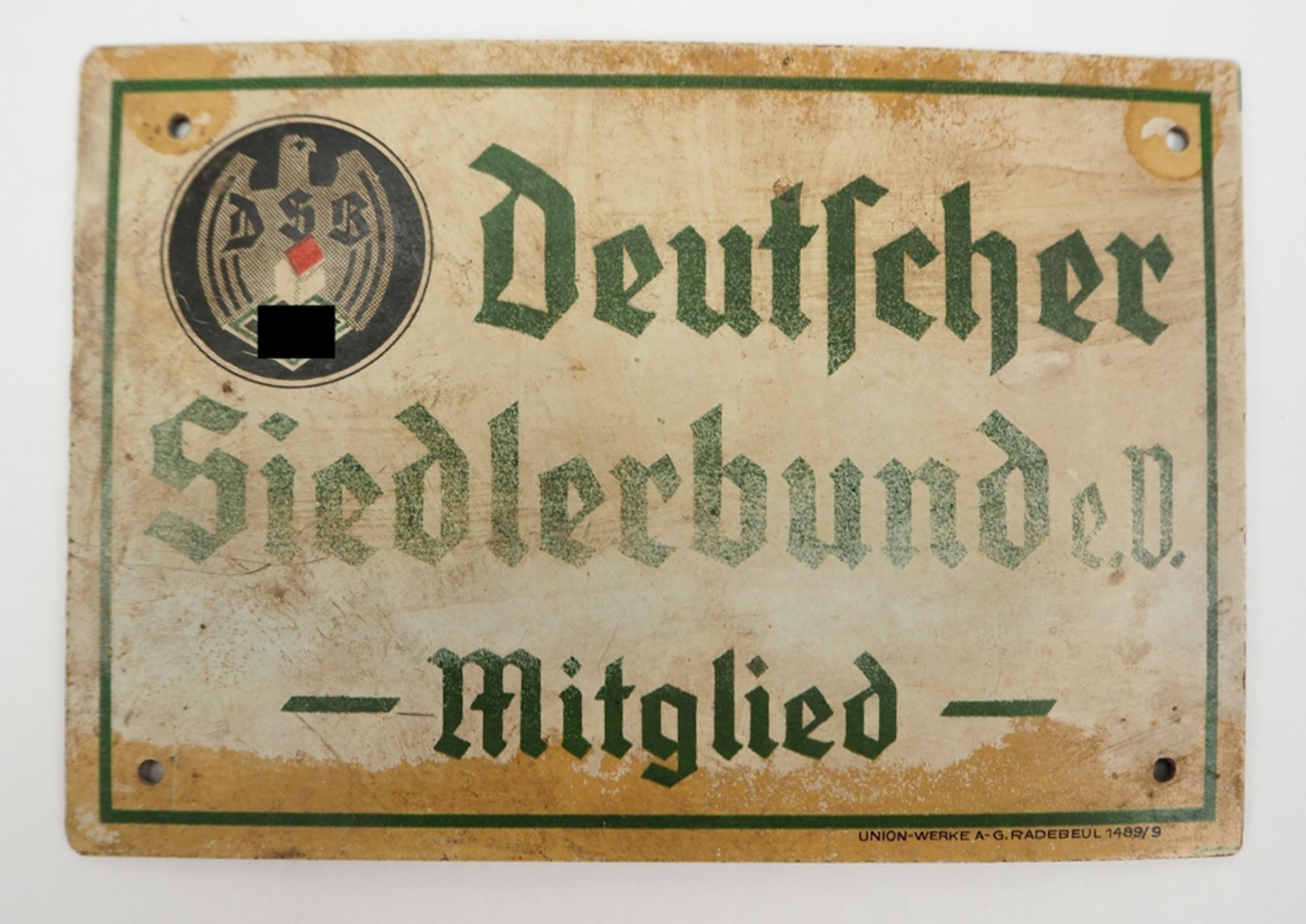 Deutscher Siedlerbund e.V. - Mitglieds Türschild.