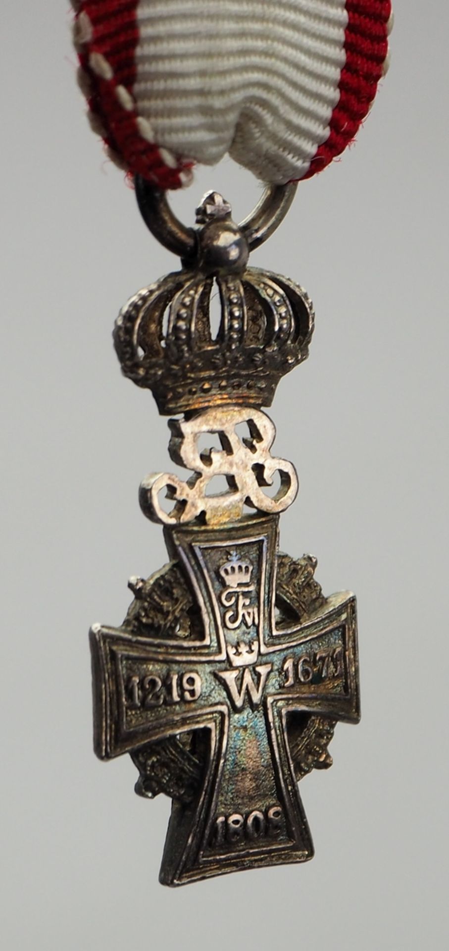 Dänemark: Dannebrog Orden, Frederik VIII. (1906-1912), Dannebrog-Männer Kreuz Miniatur. - Bild 2 aus 2