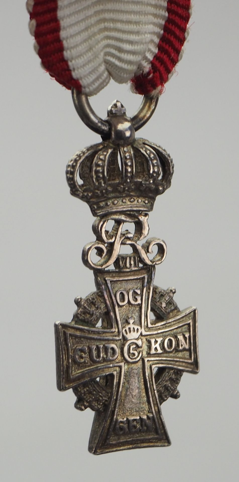 Dänemark: Dannebrog Orden, Frederik VIII. (1906-1912), Dannebrog-Männer Kreuz Miniatur.
