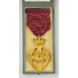 Griechenland: Orden Georgs I., Goldenes Verdienstkreuz, im Etui.