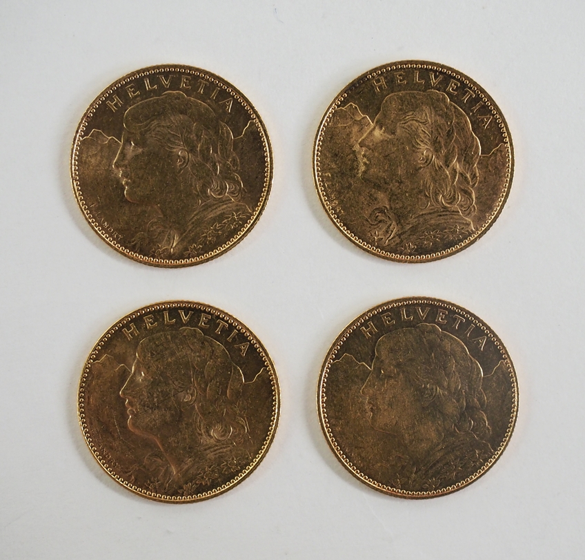Schweiz: 10 Franc GOLD - 4 Exemplare. - Image 3 of 4