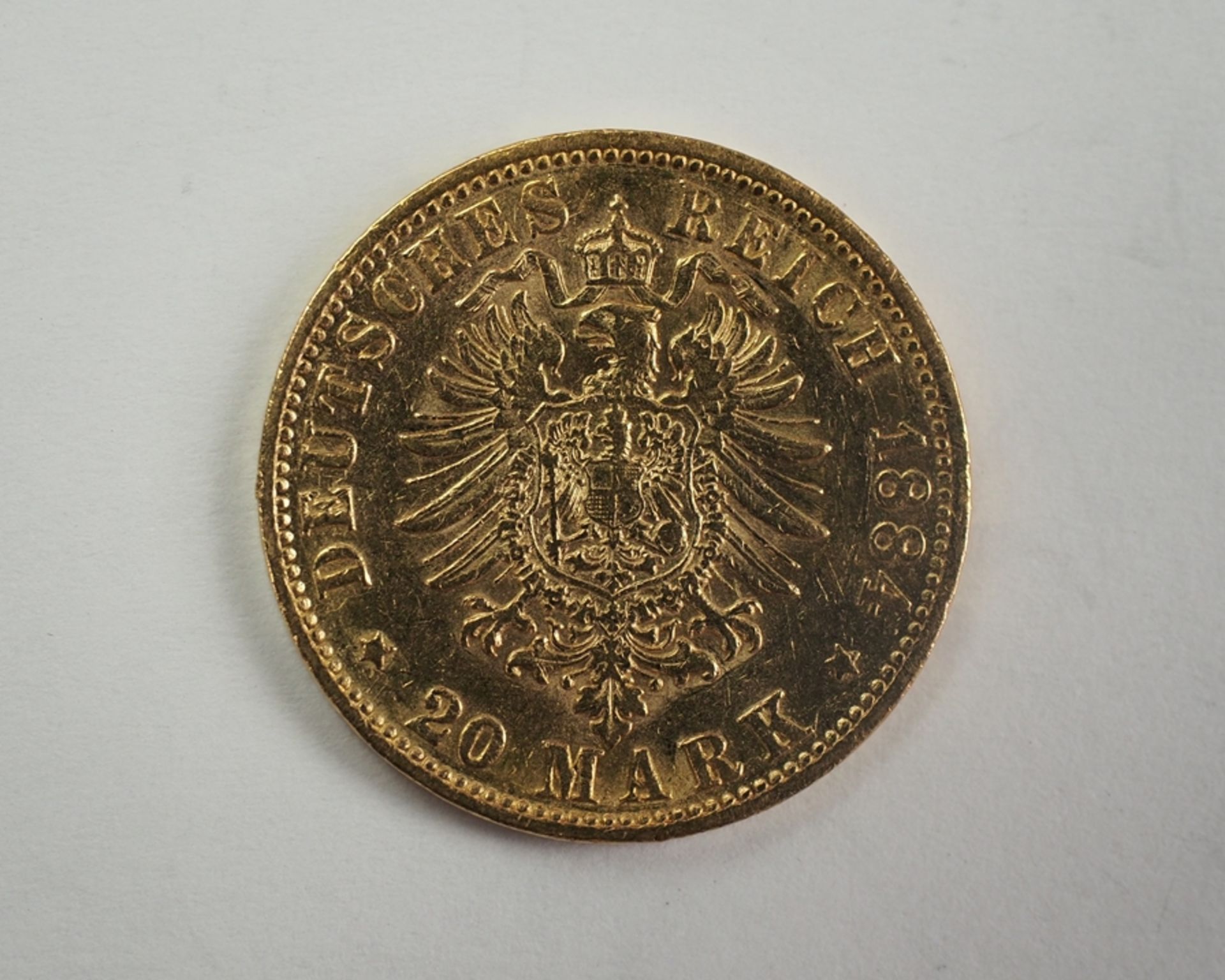 Hamburg: 20 Mark 1884 - GOLD. - Image 3 of 3