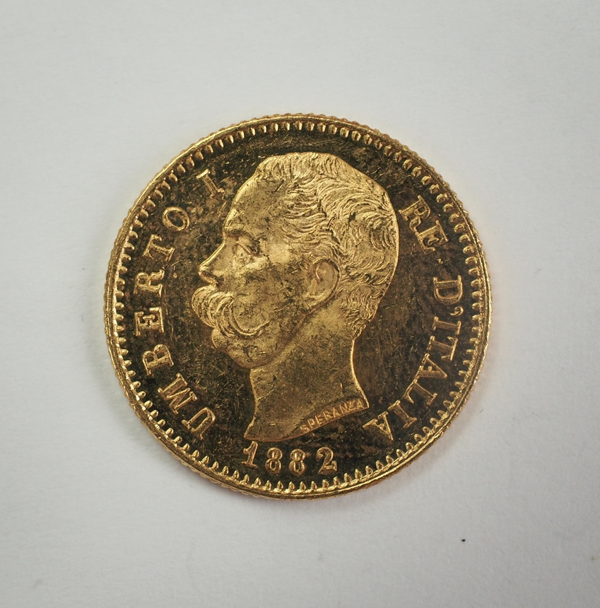 Italien: 20 Lire 1882 - GOLD. - Image 3 of 3