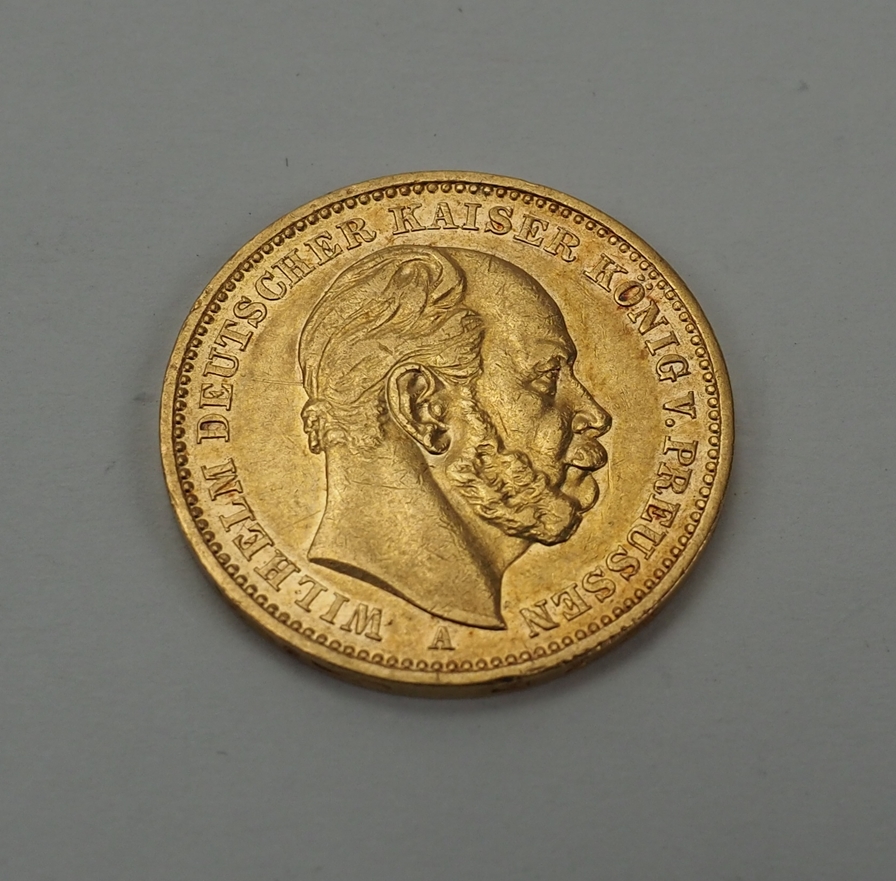 Preussen: 20 Mark 1883 - GOLD.