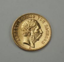 Sachsen: 20 Mark 1894 - GOLD.