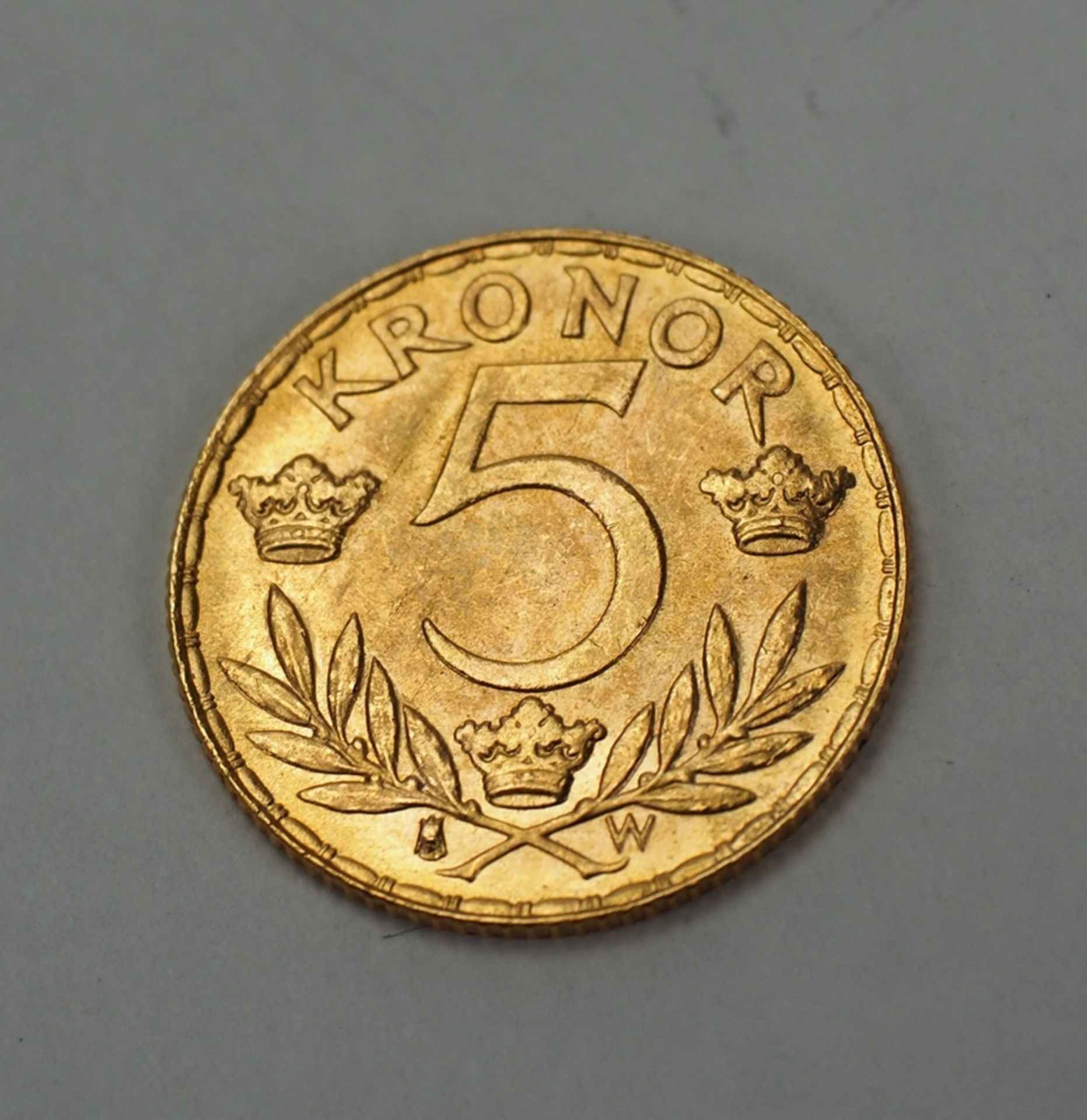 Schweden: 5 Kronen 1920 - GOLD. - Image 2 of 2