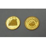 Liberia: 25 Dollar Kleinmünze GOLD - 2 Exemplare.