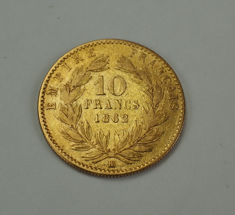Frankreich: 10 Francs 1862 - GOLD. - Image 2 of 2