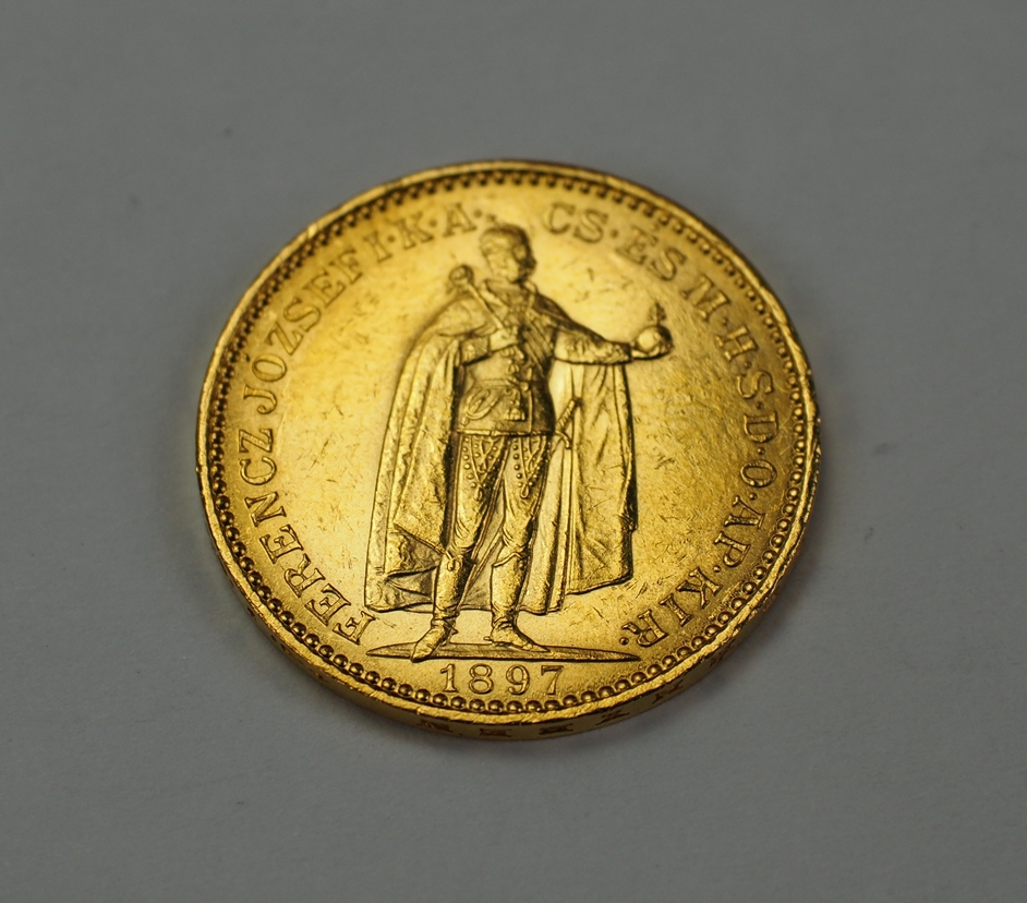 Ungarn: 20 Kronen 1897 - GOLD.