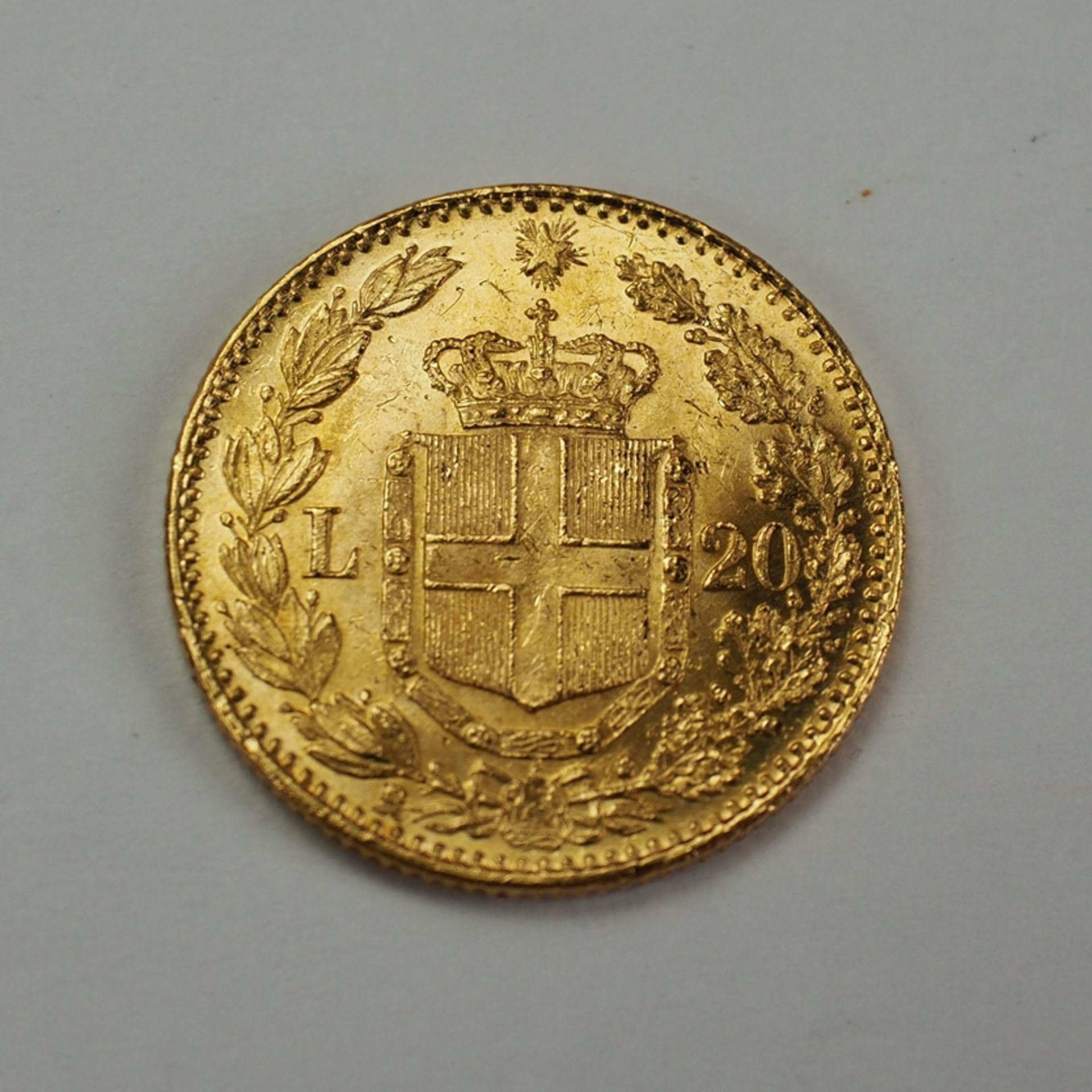 Italien: 20 Lire 1882 - GOLD. - Image 2 of 3