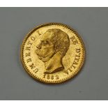 Italien: 20 Lire 1882 - GOLD.