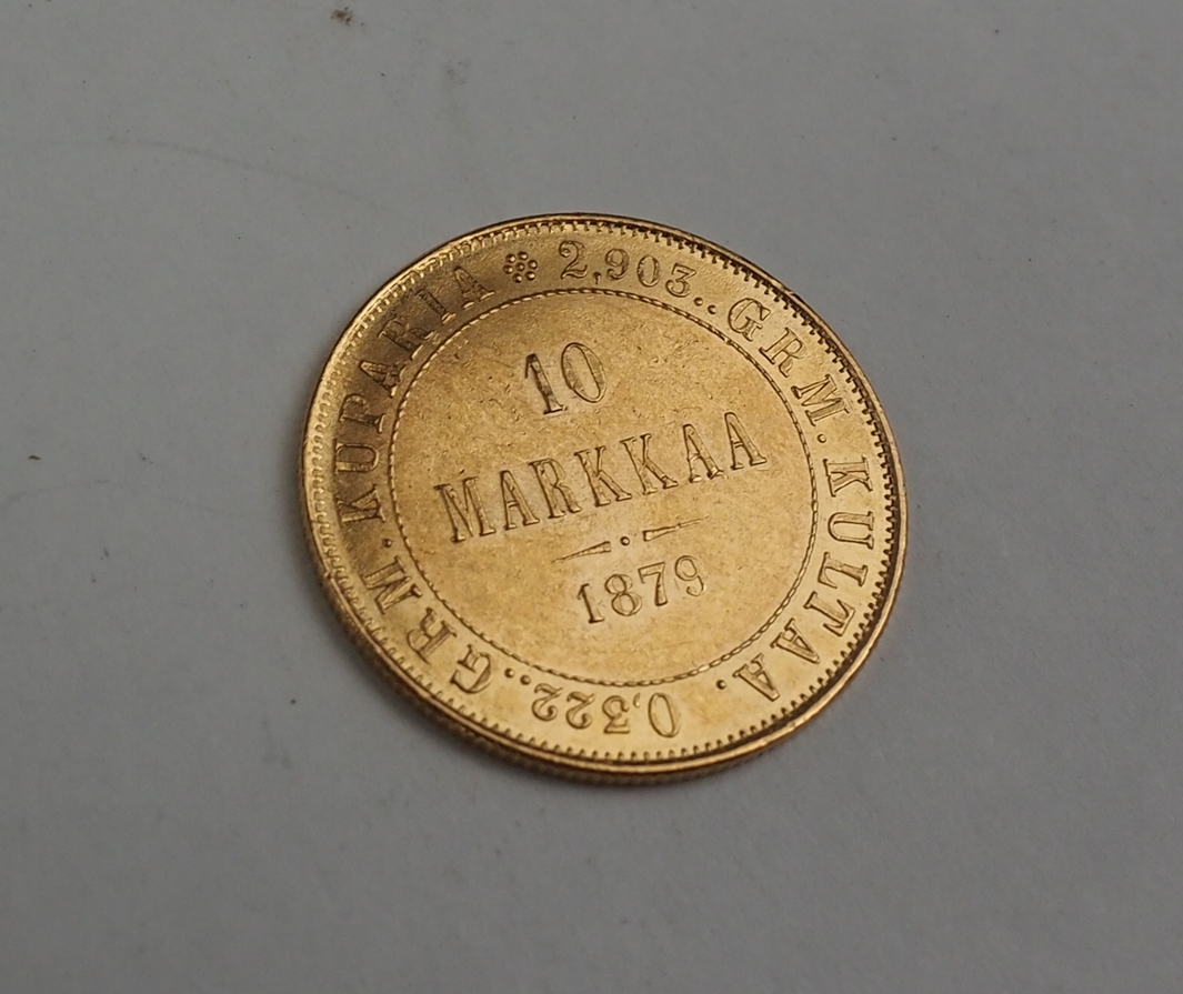 Finnland/ Russland: 10 Markkaa 1879 - GOLD.
